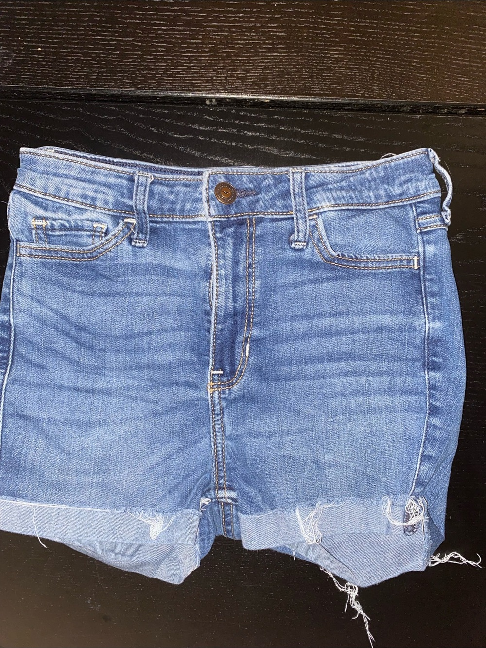 Hollister Blue High Rise Super Skinny Denim Shorts